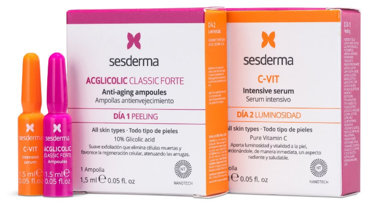 Набор TREATMENT Flash peeling + Luminosity (C-Vit serum 12% 1.5 ml + Acglicolic C forte 1.5 ml), Sesderma (Сесдерма)
