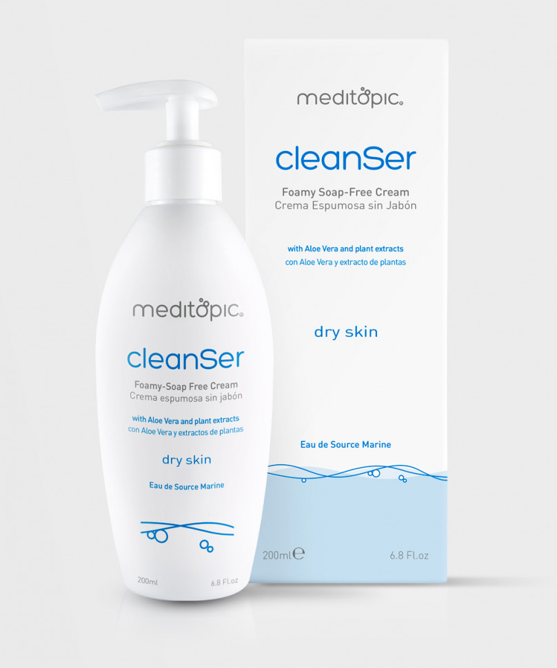 MEDITOPIC Cleanser-Dry Skin-Пенящийся крем для умывания без мыла для сухой кожи 200мл